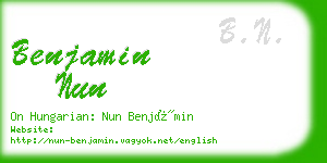 benjamin nun business card